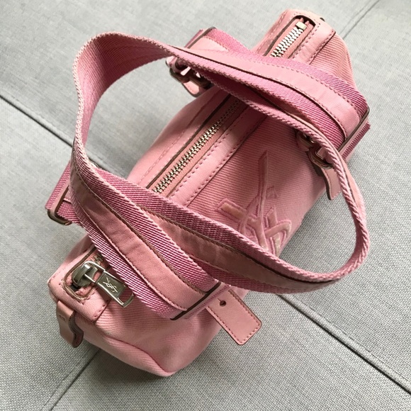 YSL Yves Saint Laurent Vintage Iconic Logo Canvas Small Bag - Picture 3 of 8